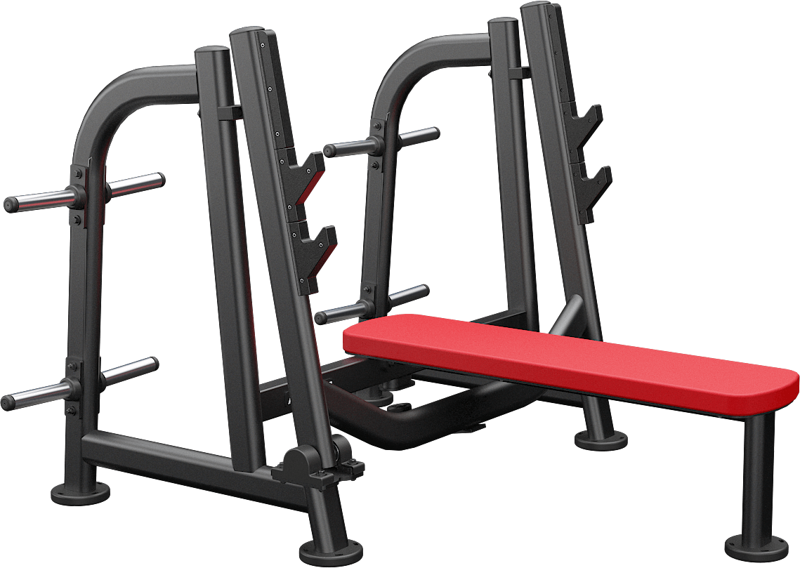 ATLANTIS Olympic Flat Bench Press with Pivot - Heavy Duty Adjustable Weight Bench for Home Gym & Strength Training