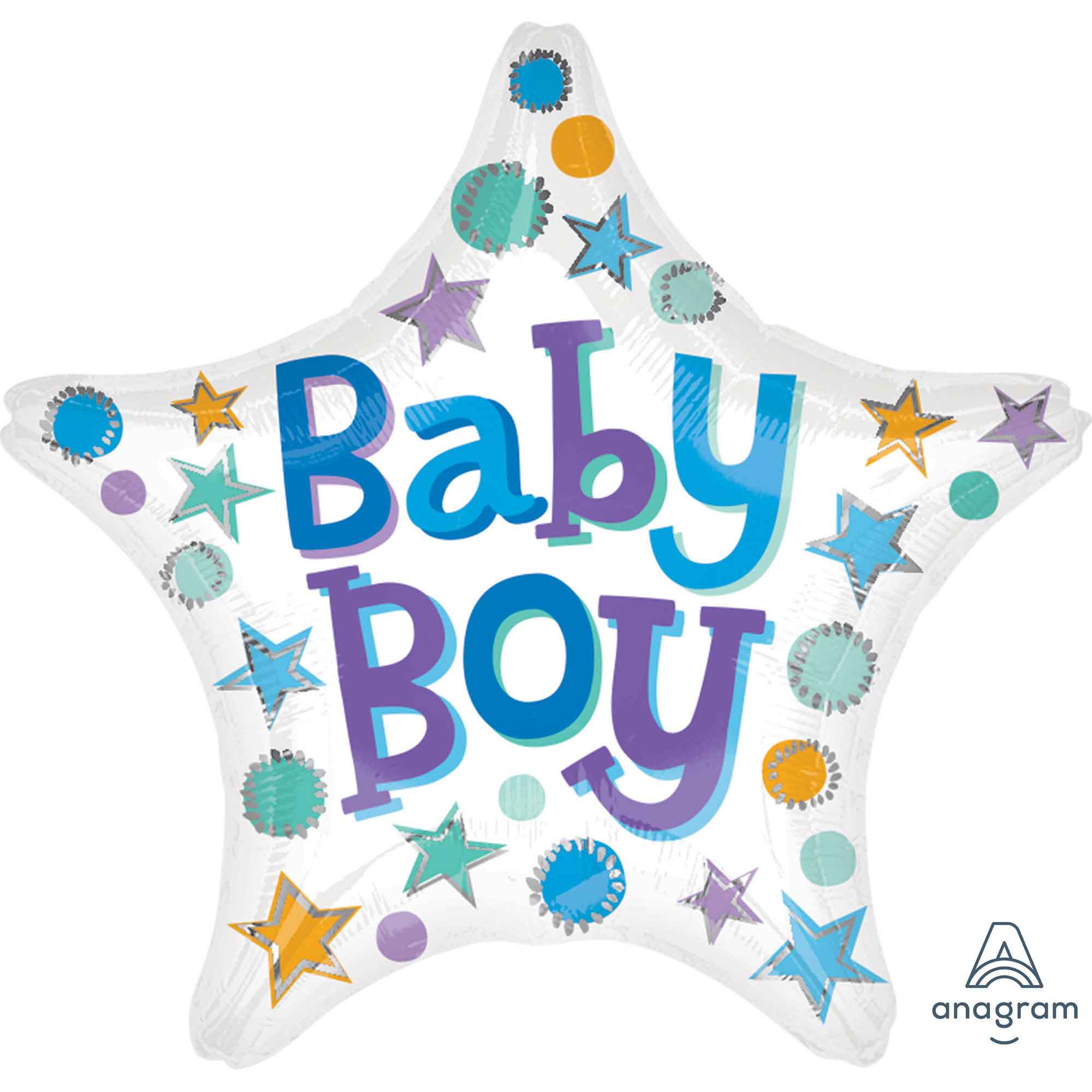 45cm Standard XL Baby Boy Star Balloon - Perfect for Birthday Parties, Baby Showers & Nursery Decorations