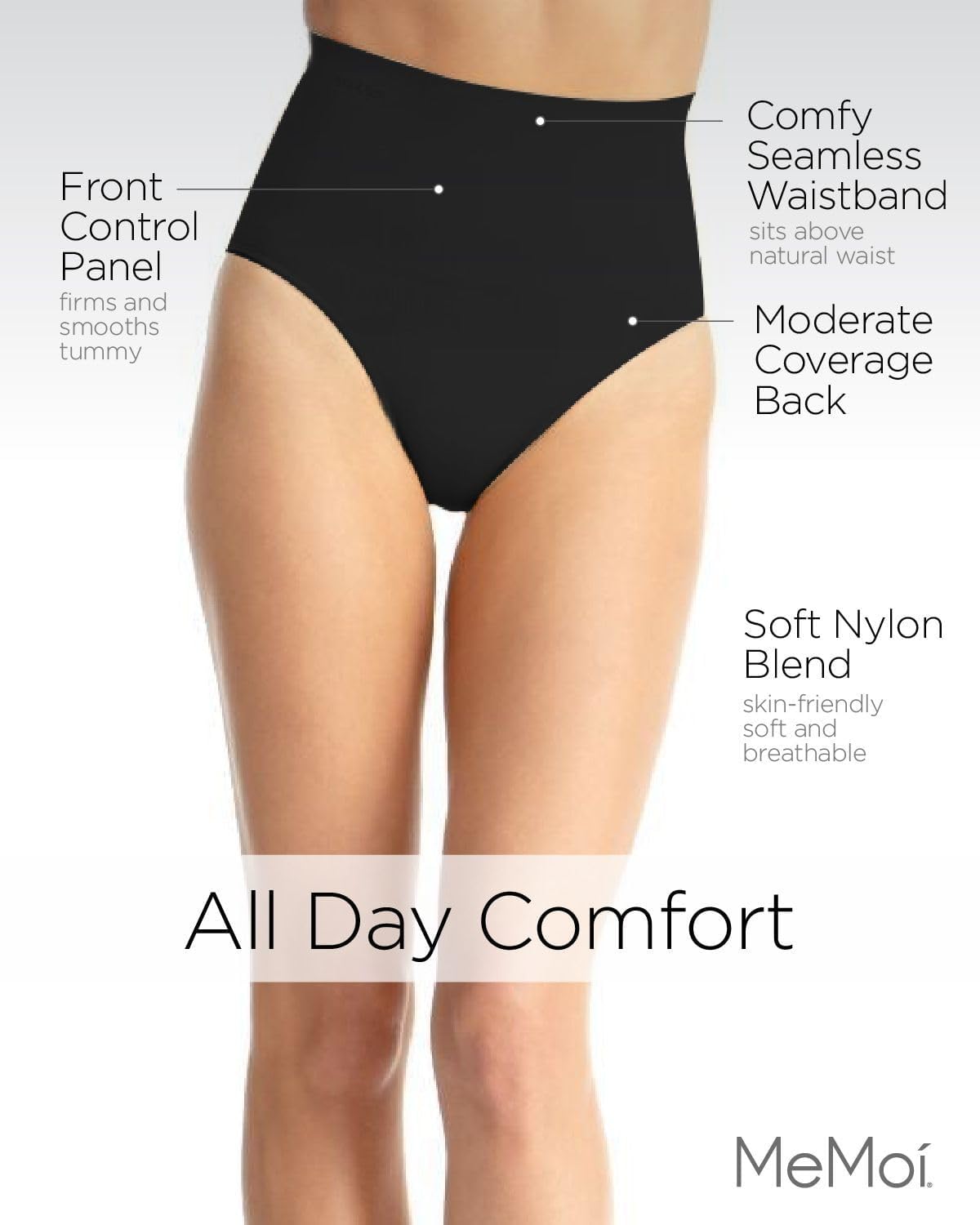 SlimMe High Waisted Seamless Underwear for Women - Tummy Control Shapewear Panties with No Show Design, Comfortable & Breathable (Sizes S-2XL) - Perfect for Everyday Wear, Workout & Postpartum Recovery