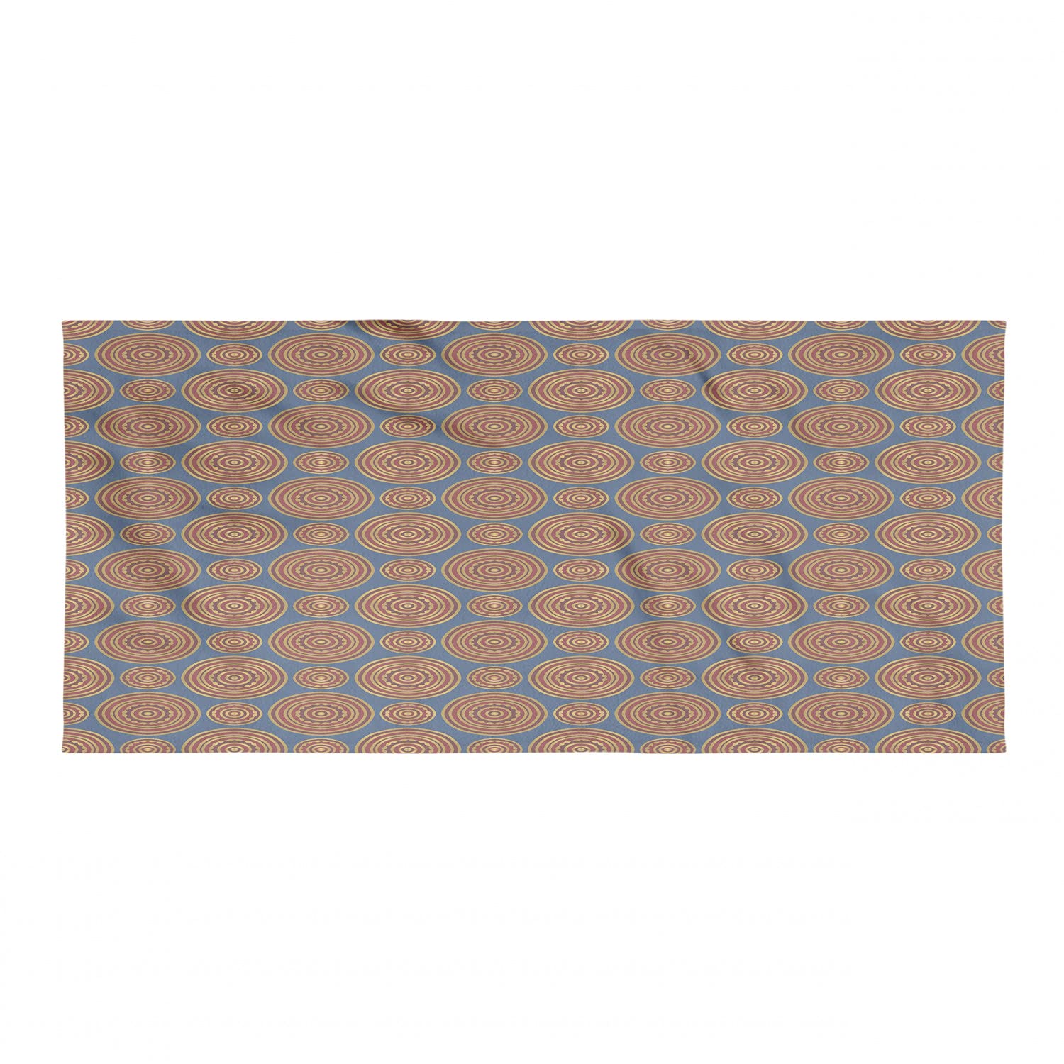 Ambesonne Mandala Backpacking Towel - Quick Dry Soft Absorbent Microfiber Travel Towel for Camping, Hiking, Beach & Gym - Abstract Circles Oriental Design in Night Blue Burgundy