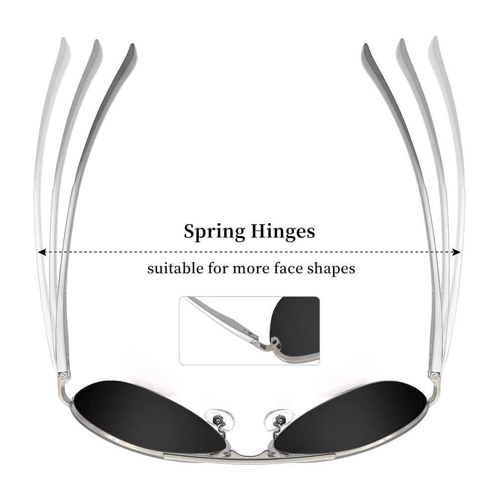 Polarized Aviator Sunglasses for Men - UV 400 Protection, Rimless Mirrored Lenses for Driving & Outdoor Activities - Lightweight & Stylish Sun Glasses for Sports, Travel & Everyday Wear