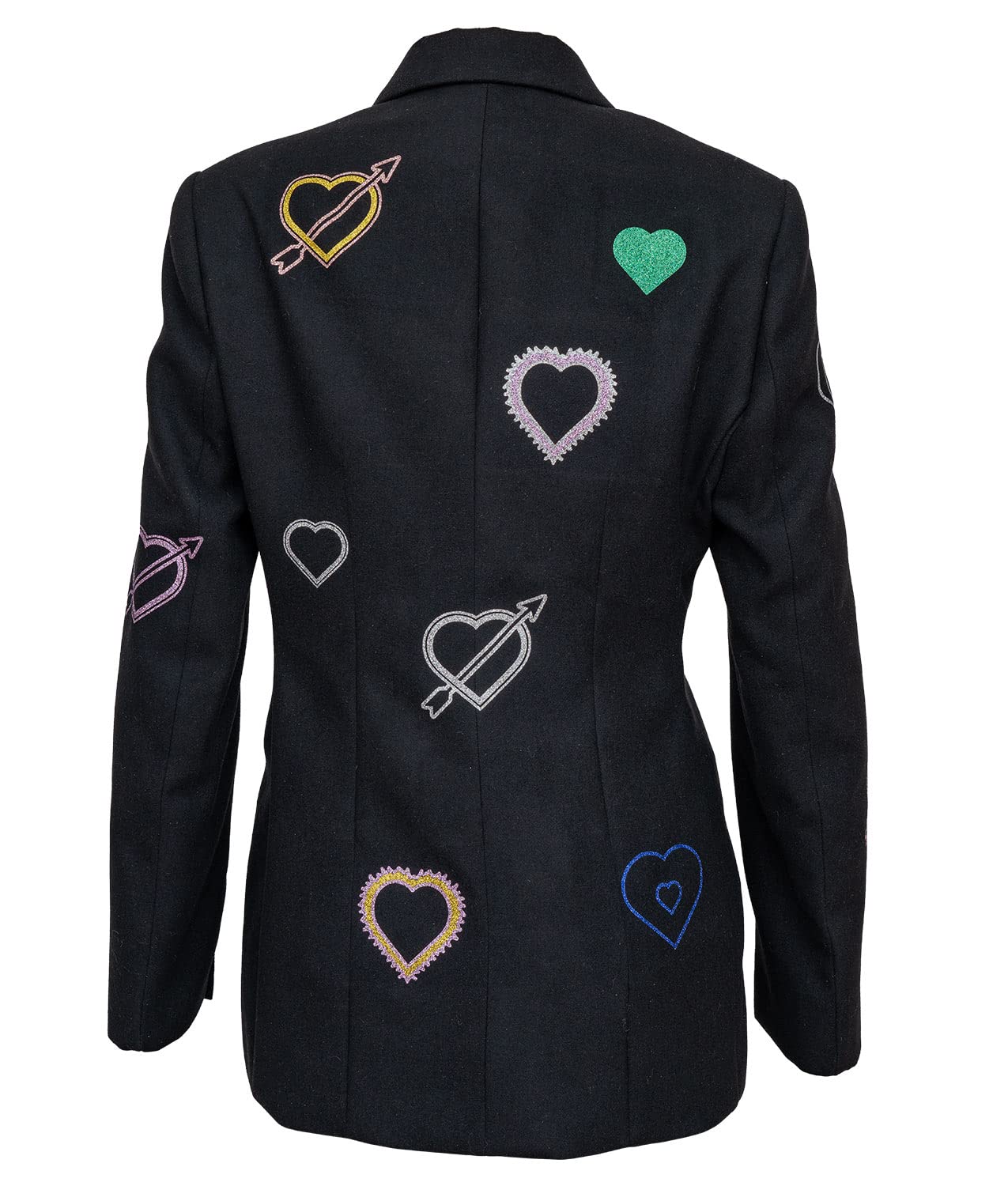 Women's Black Party Blazer Dress - Elegant Heart Outfit for Evening Events, Night Out & Special Occasions