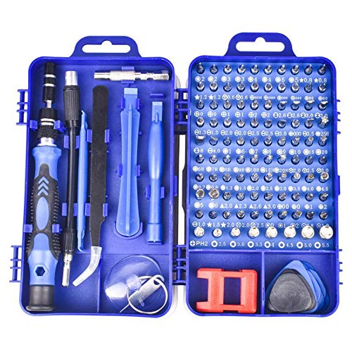 Precision 115-in-1 Multi-Function Screwdriver Set for iPhone, Android Phone Repair, Watch & Glasses - Alloy Steel Professional Tool Kit (Blue) - Perfect for Electronics Repair, DIY Projects & Small Appliance Maintenance