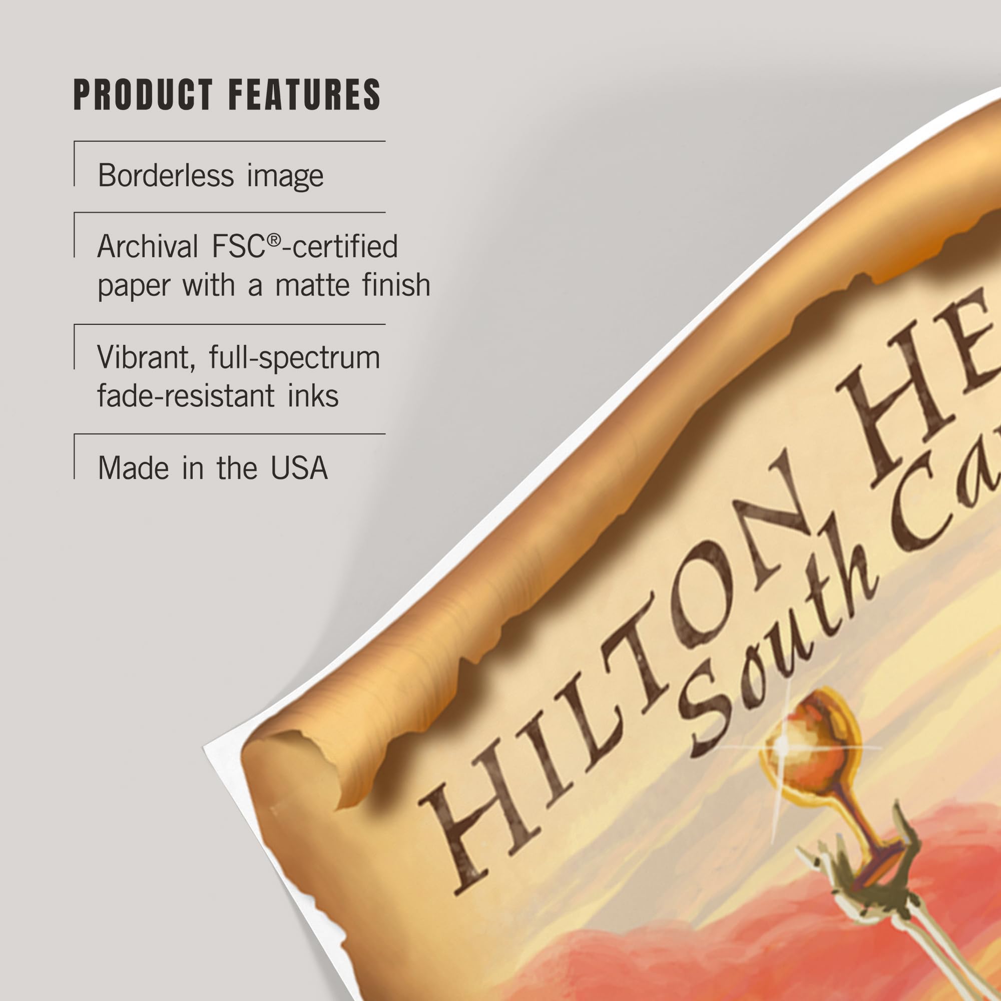 Lantern Press 16x24 Inch Giclee Art Print - Hilton Head South Carolina Pirate & Plunder Coastal Wall Decor - Perfect for Beach House, Nautical Theme Rooms & Pirate Lover Gifts