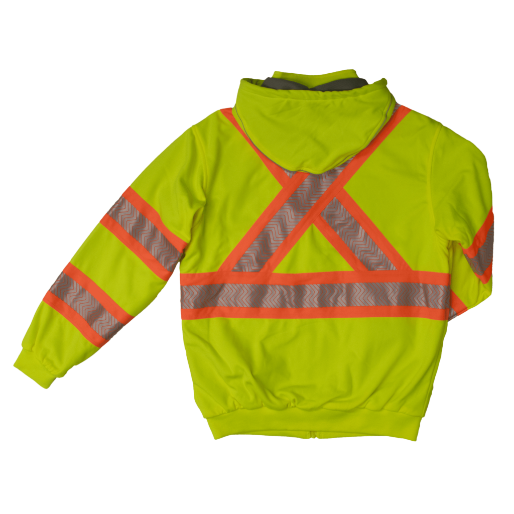 Tough Duck Thermal Lined Safety Hoodie SJ16 - Heavy Duty Work Jacket with Reflective Stripes for Construction & Outdoor Workers - Winter Workwear for Cold Weather Protection