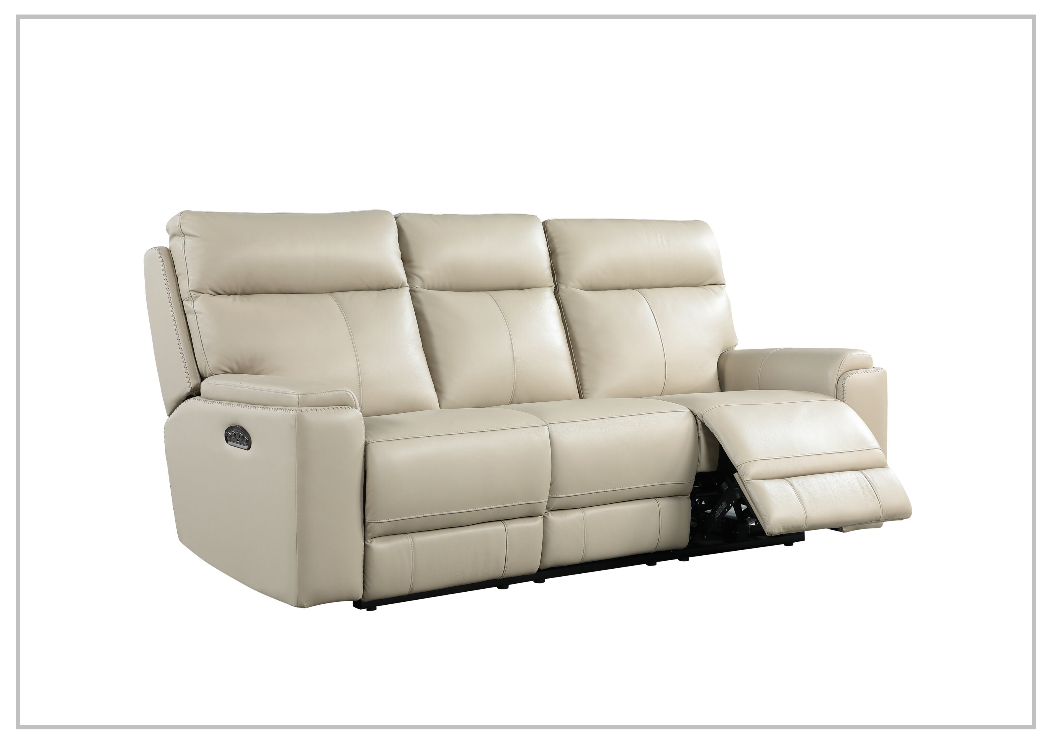 Gio Italia Bruna 3-Seater Genuine Leather Power Reclining Sofa - Modern Living Room Furniture for Home Theater & Relaxation