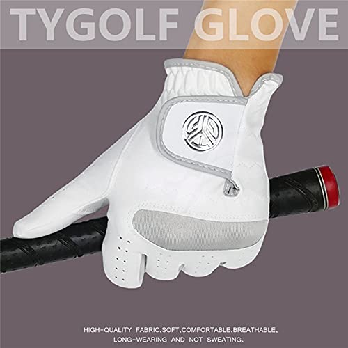 Premium Men's & Women's Golf Gloves - Left & Right Hand Ultra-Soft Breathable Fiber Cloth - Durable Wear-Resistant Sports Gloves for Golf Training & Outdoor Activities