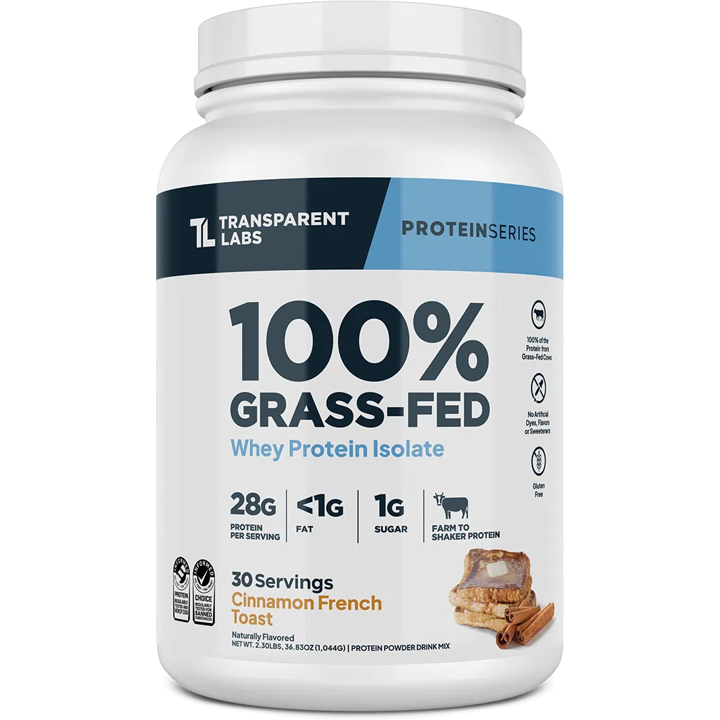 Transparent Labs 100% Grass Fed Whey Protein Isolate Powder - Premium Low Carb Protein Supplement for Muscle Recovery & Weight Loss - Ideal for Post-Workout, Smoothies & Baking