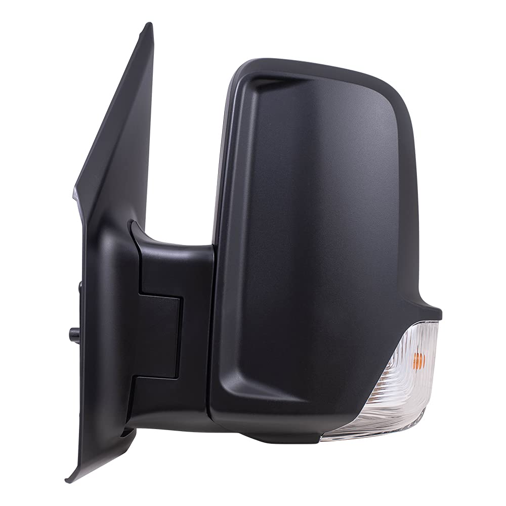 Brock Replacement Driver Side Power Mirror with Heat, Turn Signal & Manual Fold - Compatible with 2019-2020 Mercedes-Benz Sprinter 3500XD & 4500 (907 Series) - Perfect for Cargo Van Repairs & Fleet Maintenance
