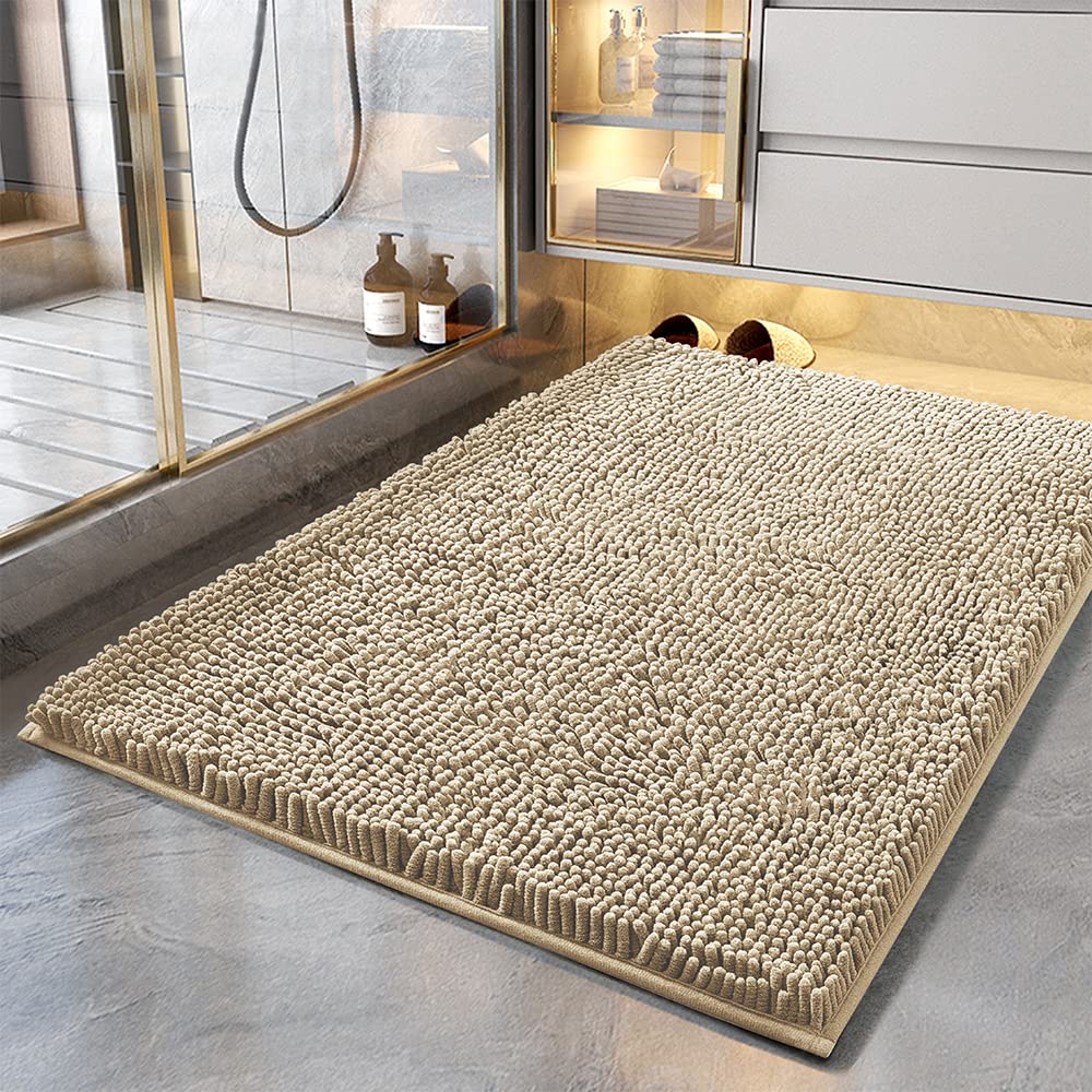 Premium Non-Slip SONORO KATE Chenille Bathroom Rug - Ultra Absorbent & Quick-Dry Bath Mat (17
