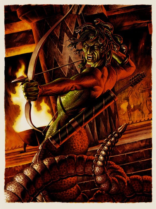 Medusa Jason Edmiston Poster - Greek Mythology Art Print - Perfect for Home Decor, Office Wall Art & Gift for Horror Fans