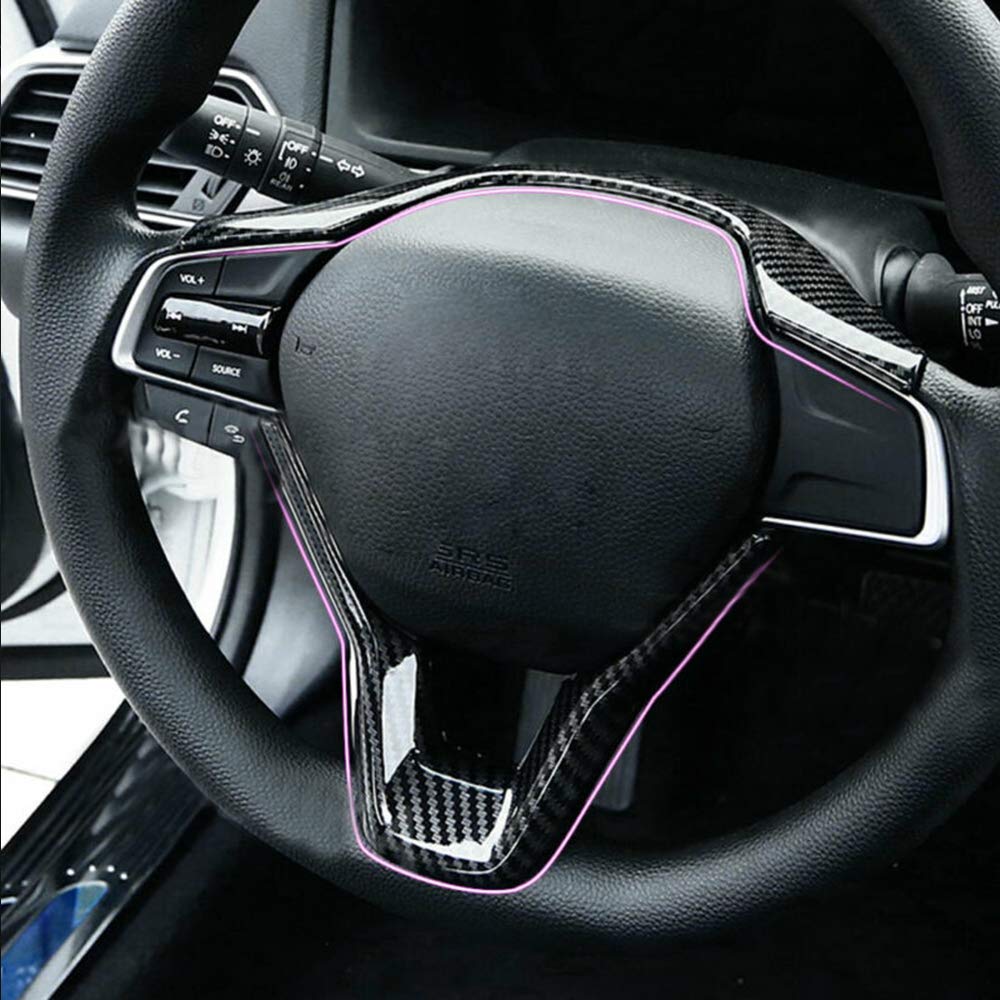 Carbon Fiber Steering Wheel Trim Cover for Honda Accord 10th Gen (2018-2020) - ABS Black Interior Upgrade Accessory | Enhances Grip & Style for Daily Driving & Performance