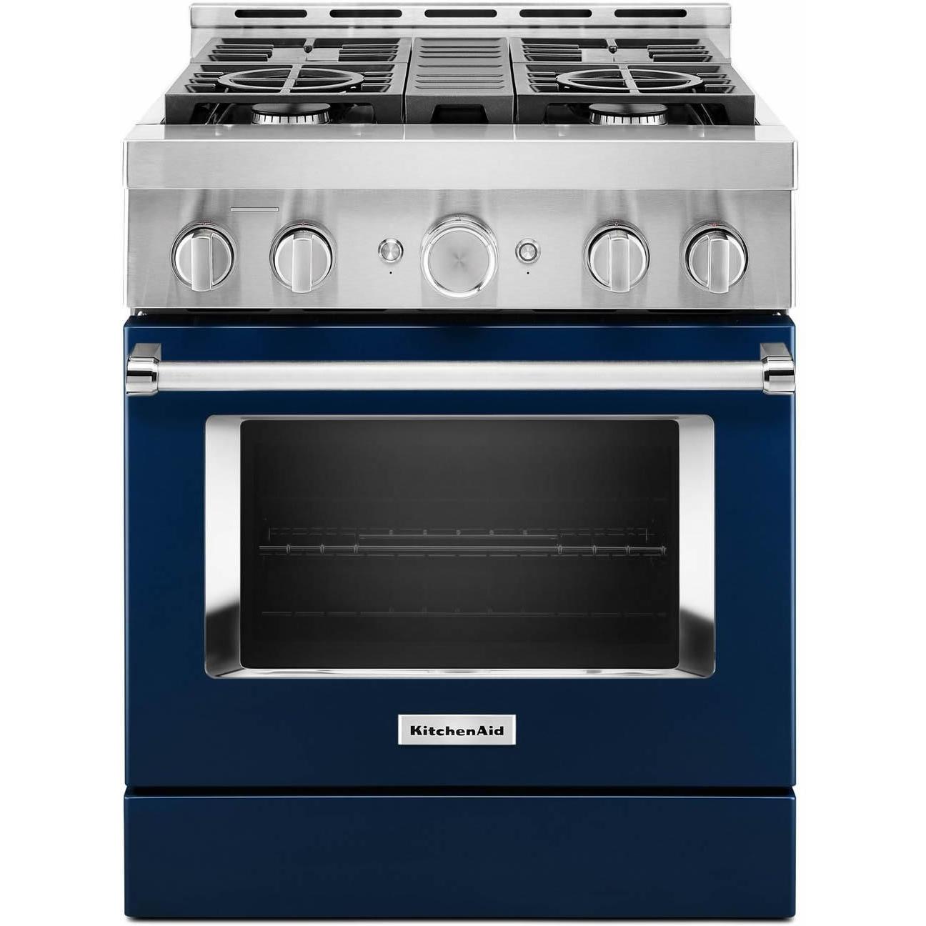 KitchenAid 30-inch Freestanding Gas Range with True Convection EvenHeat™ Technology - KFGC500JIB - Perfect for Baking, Roasting & Family Cooking