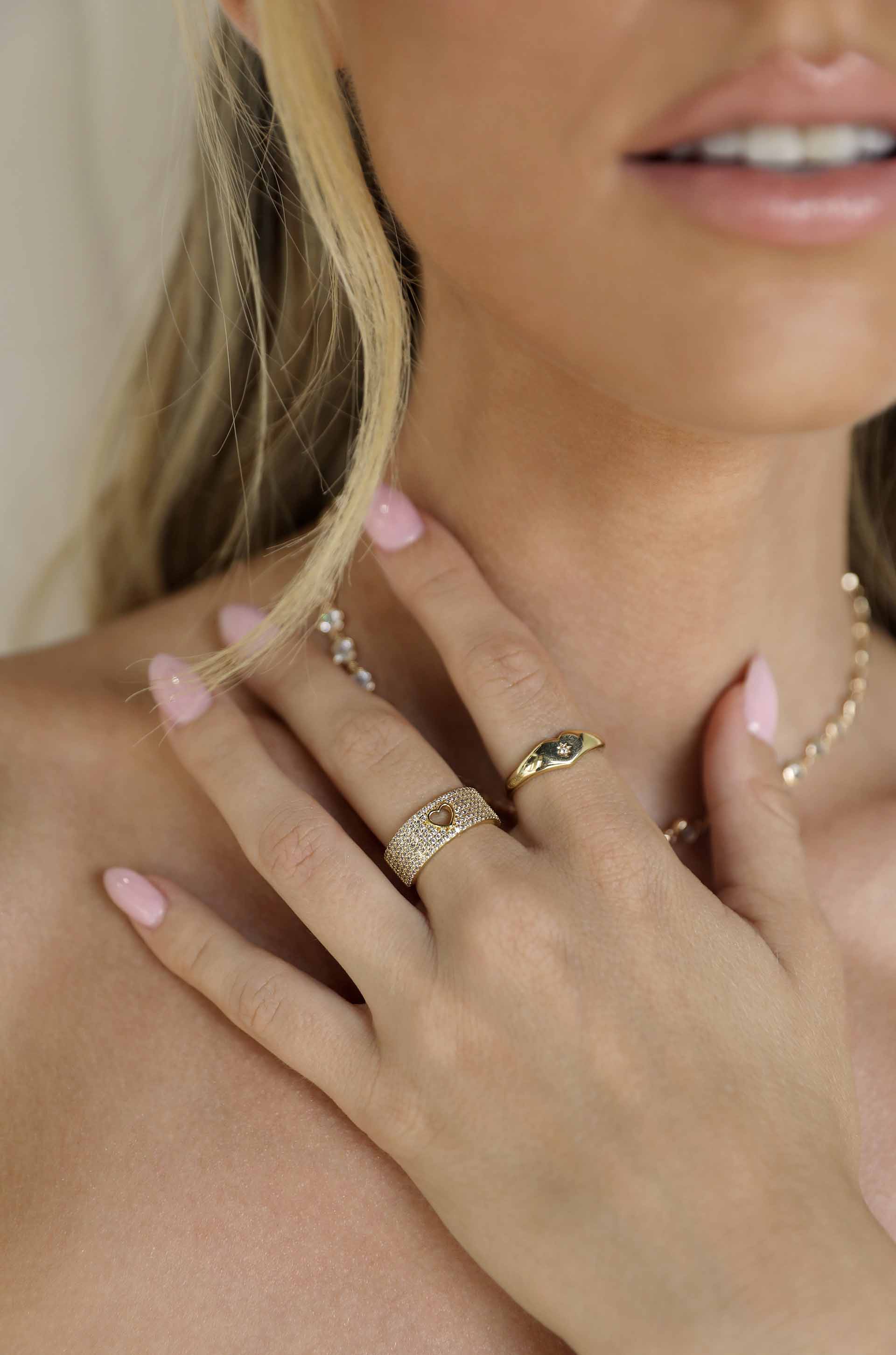 All Hearts Adjustable Ring Set for Women - 3 Pack Stackable Rings for Valentine's Day, Anniversary & Everyday Wear