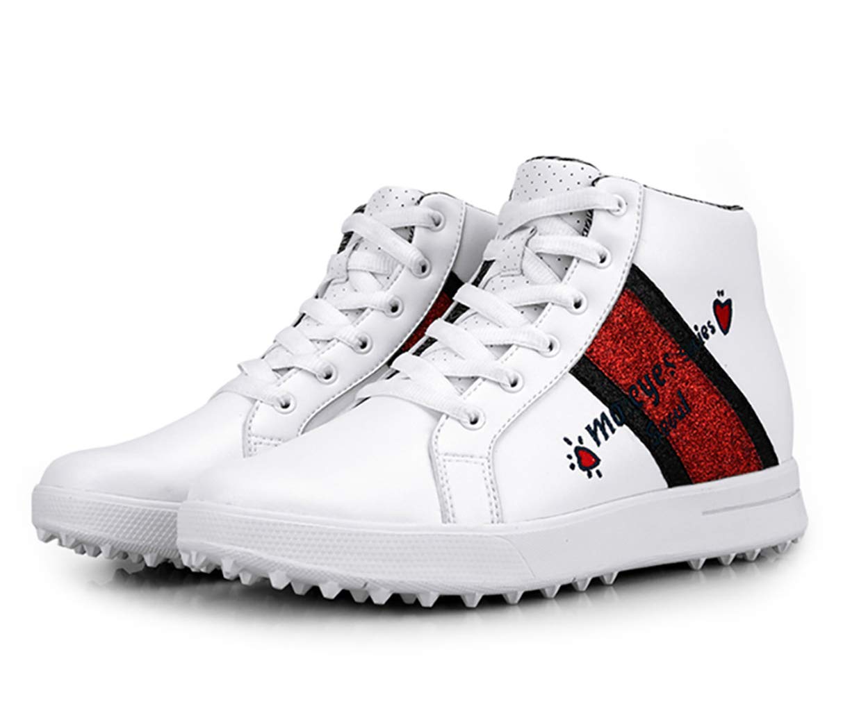 BHB Women's Waterproof Spikeless Glitter Golf Shoes - Comfortable High Heel Golf Shoes for Women & Girls - Perfect for Golf Course, Driving Range & Casual Wear