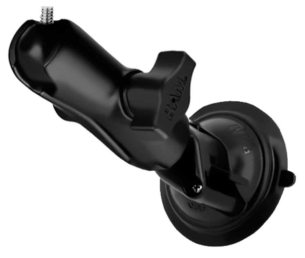 RAM-MOUNT RAM-B-166-237 Twist Lock Suction Mount with 1/4-20 Camera Base - Secure Camera Mounting for Cars, Boats, and Motorcycles