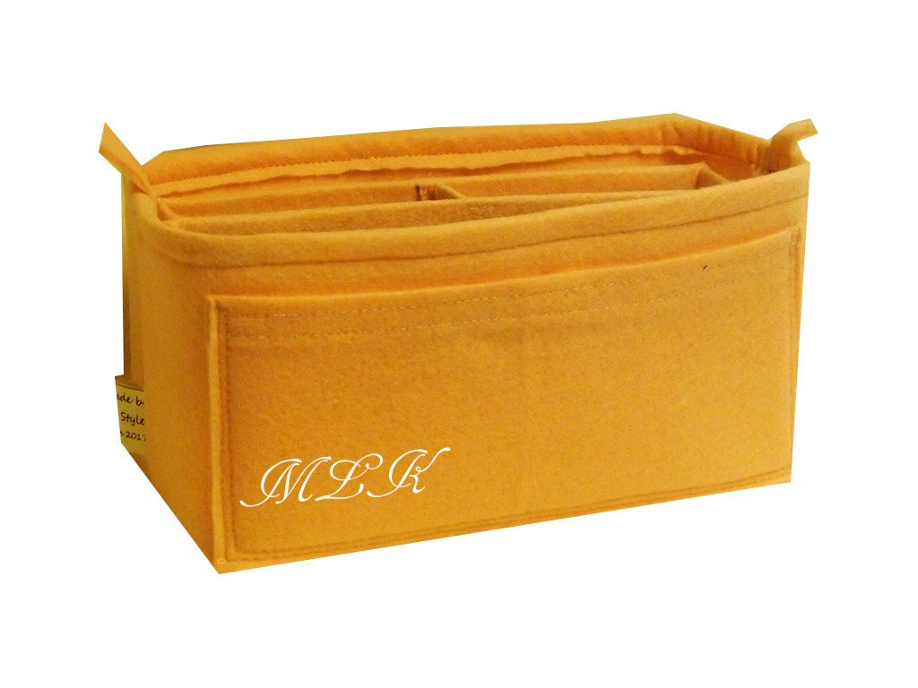 Premium Felt Handbag Organizer Insert - Personalized Monogram with Initials - Sturdy Hard Bottom Purse Shaper - 16.5