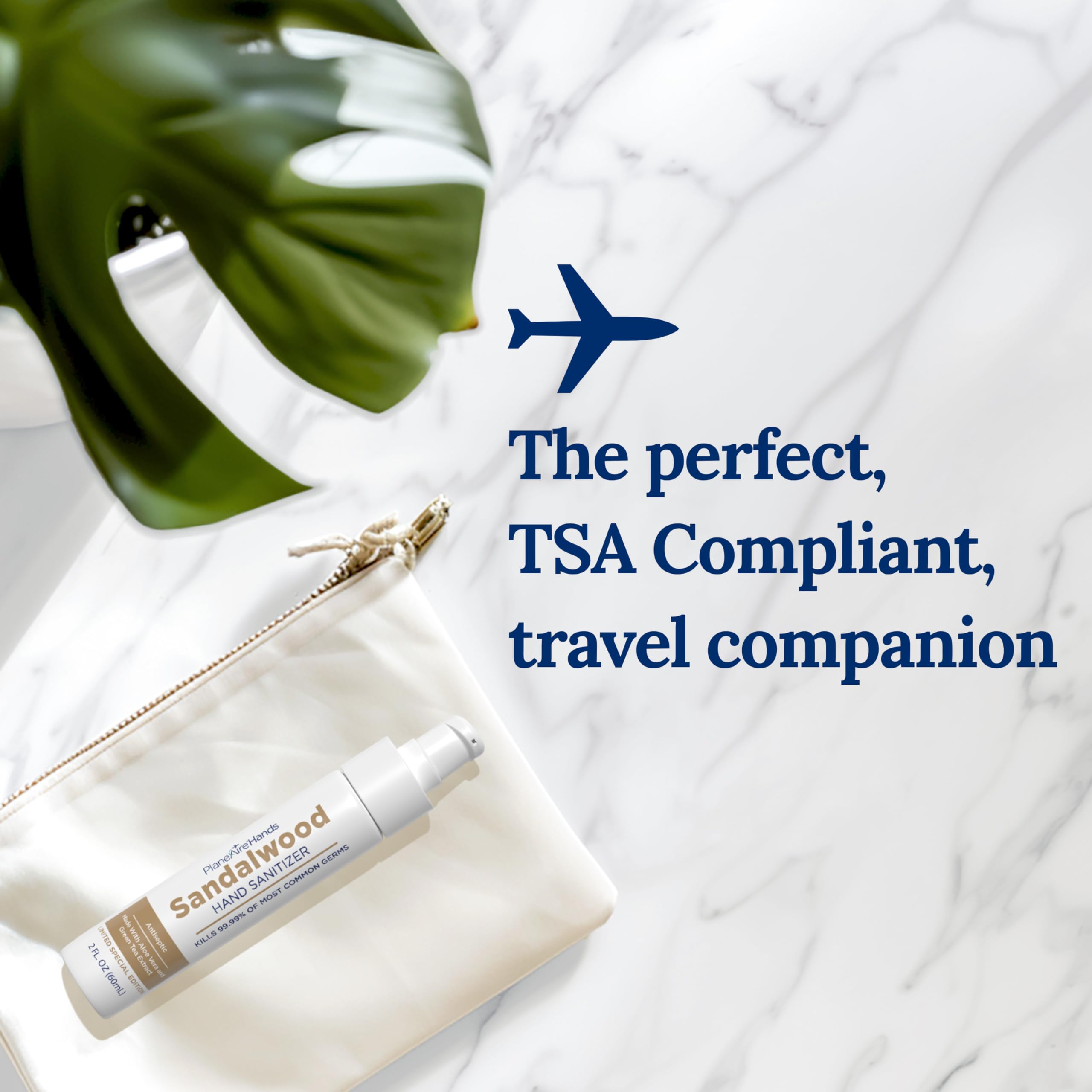 Premium Sandalwood Hand Sanitizer & Moisturizing Lotion - 2-in-1 Travel Size (3.4oz) | TSA Approved | Plant-Based, Vegan Formula with Essential Oils | Ideal for Air Travel, Office Use & Daily Hygiene | Antibacterial & Skin-Nourishing