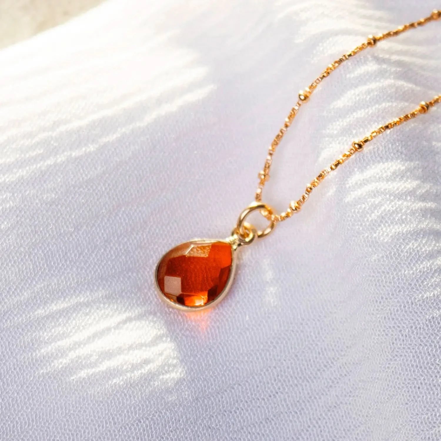 Rose Gold Carnelian Charm Necklace - July Birthstone Jewelry for Women, Gift for Her - Perfect for Birthdays, Anniversaries & Special Occasions