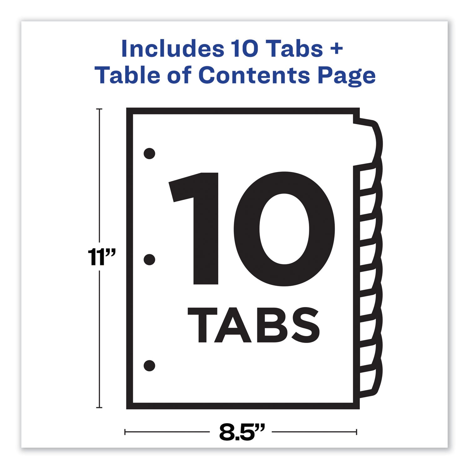 Avery Customizable TOC Ready Index Multicolor Tab Dividers - 10 Tabs (1-10), 11