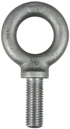 Martin Sprocket & Gear EB-24 Eye Bolt - 7/16-14 Thread Size, Carbon Steel, Shot Blasted Finish, Pack of 15 - Heavy Duty Lifting Hardware for Construction, Marine, and Industrial Applications