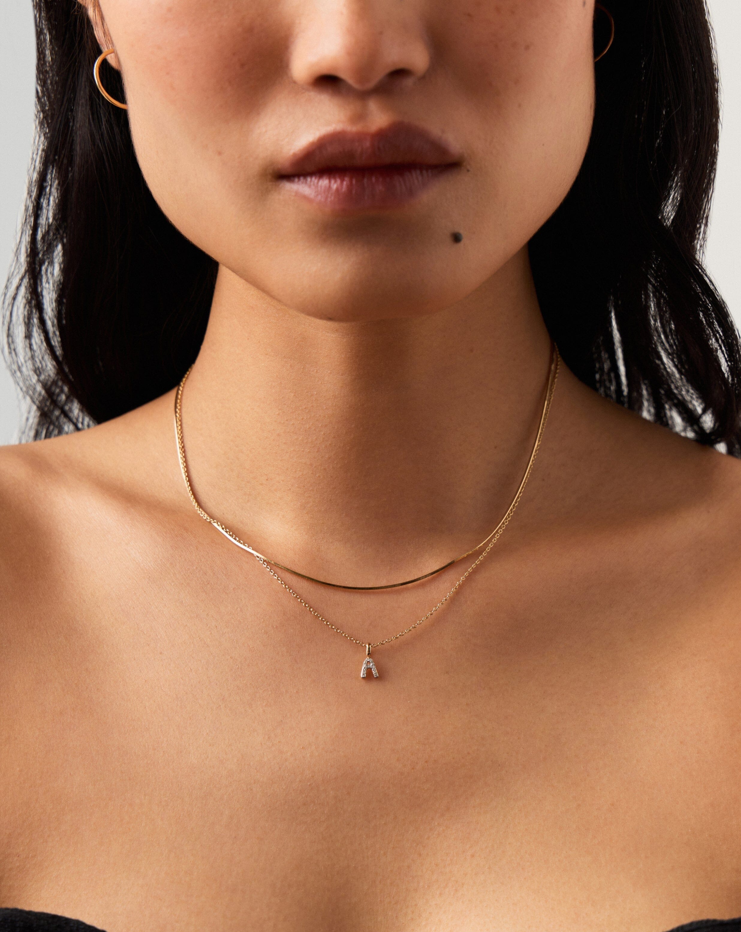 14K Solid Yellow Gold Plated Diamond Initial Mini Pendant Necklace - Personalized Letter A Jewelry Gift for Women, Perfect for Birthdays, Anniversaries & Everyday Elegance