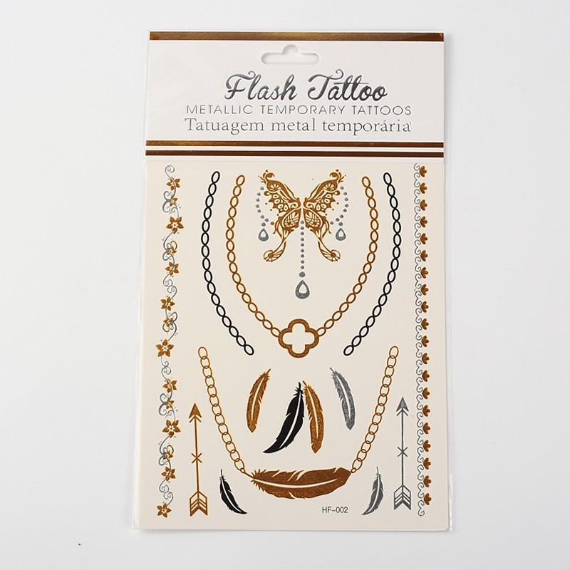 Metallic Temporary Tattoos for Women & Men - Shimmering Body Art Stickers for Parties, Festivals & Cosplay - Waterproof & Long Lasting