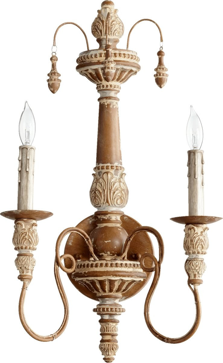 12W Salento 2-Light Wall Sconce in French Umber - Perfect for Bedroom, Living Room, and Hallway Lighting Decor