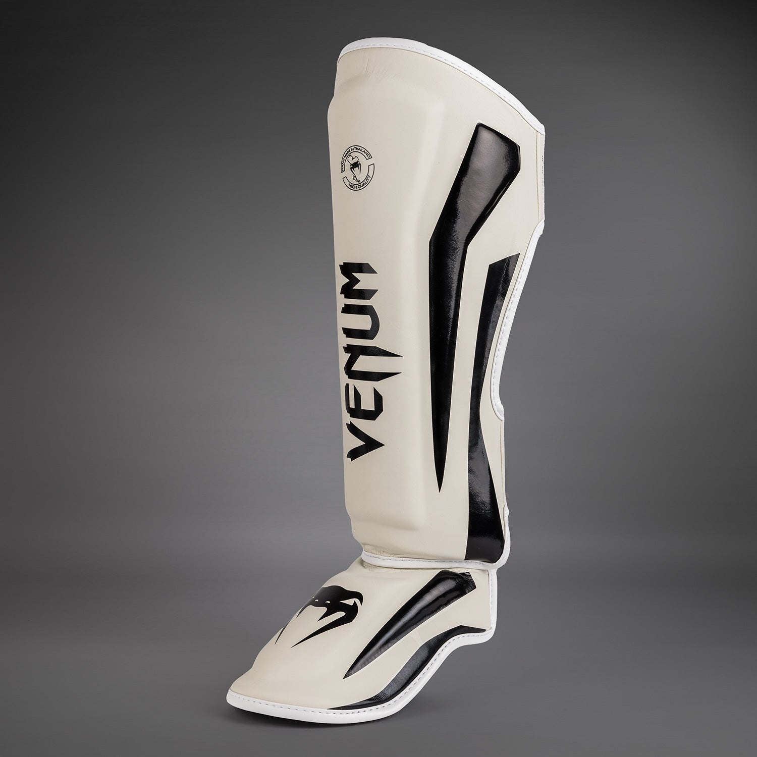Venum Elite Standup Shinguards for MMA & Kickboxing - White/Black - High-Performance Leg Protection for Training & Competition