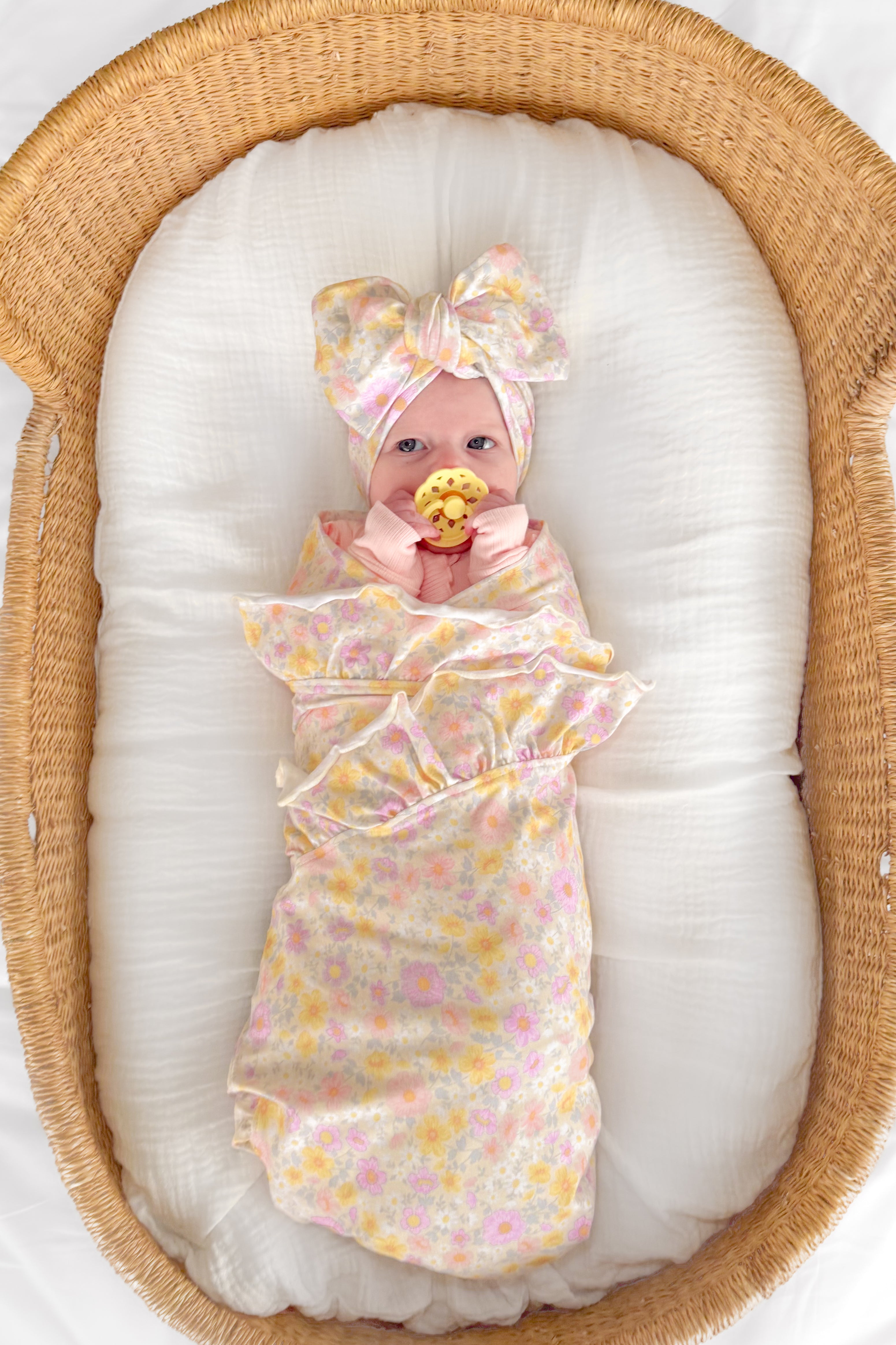 Floral Ruffle Baby Wrap - Soft Cotton Infant Swaddle Blanket for Newborns | Perfect for Nursing, Swaddling & Photo Shoots