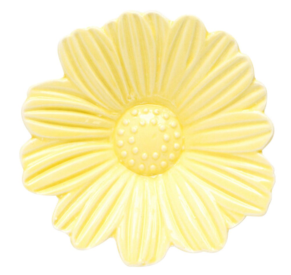 Premium Black Ceramic Sauce Dishes for Soy Sauce, Wasabi & Condiments - Elegant Yellow Flower Design - Perfect for Sushi, Asian Cuisine & Home Dining