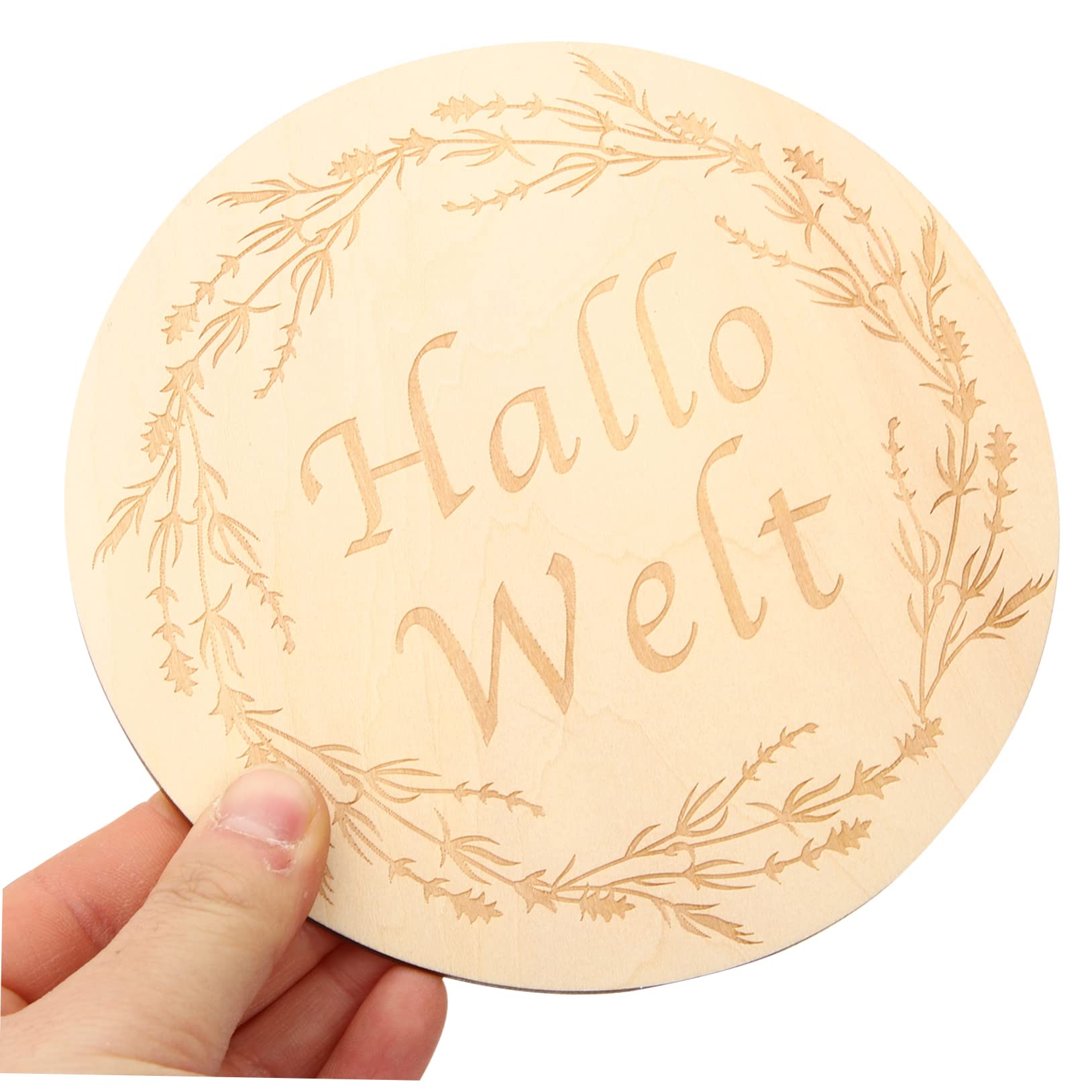 Jojofuny 4 Sets Baby Milestone Cards - Newborn Wooden Disc Monthly Photo Props with Engraved Dates - Personalized Wood Birth Announcement Cards for 1st Year Memories | Perfect for Baby Showers, Monthly Photos & First Birthday Decorations