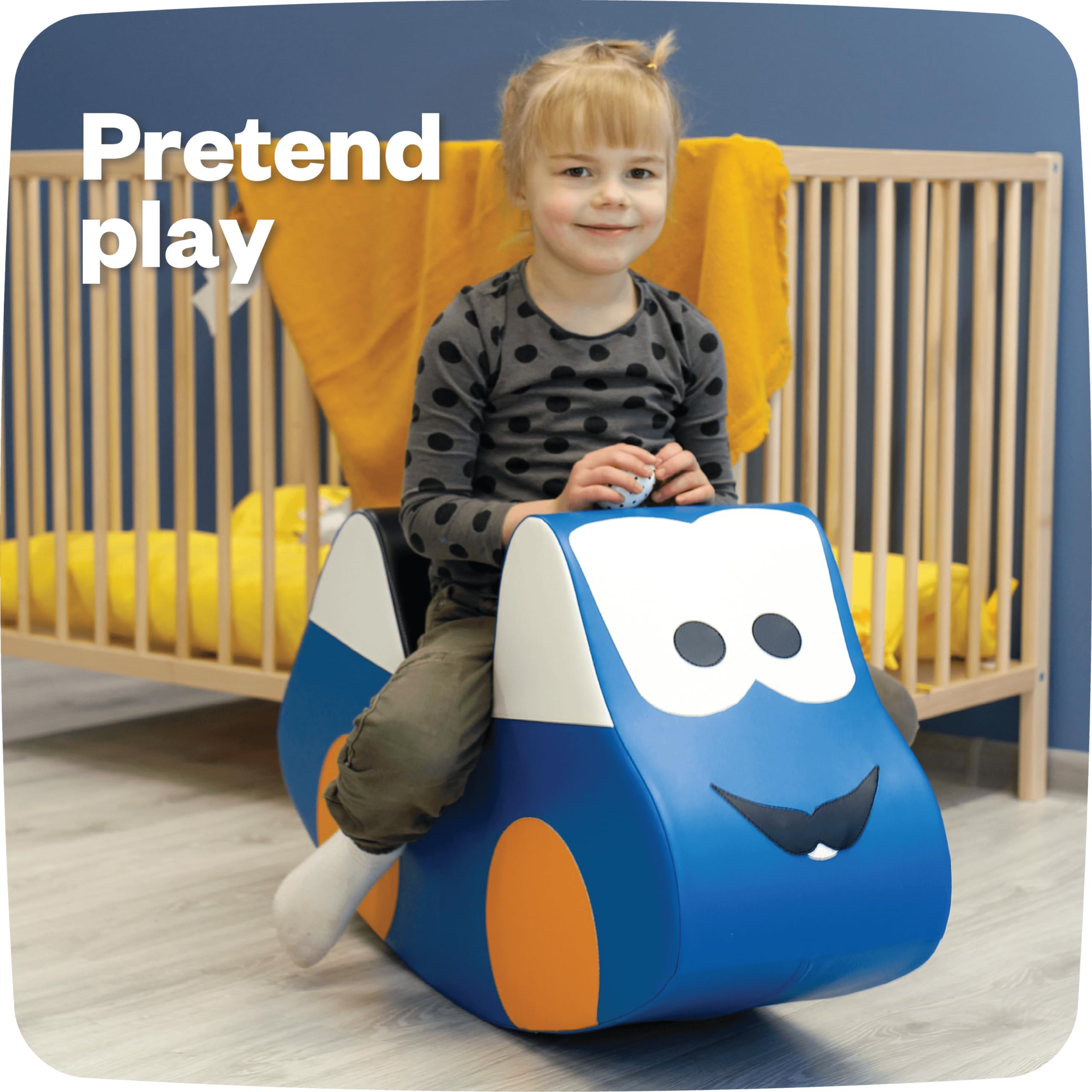 IGLU Soft Play Rocking Car - Toddler Rocker Toy for Kids Ages 2-4 Years | Jumping Activity Toy for Indoor & Outdoor Play | Safe & Fun Blue Ride-On Toy for Toddlers' Physical Development