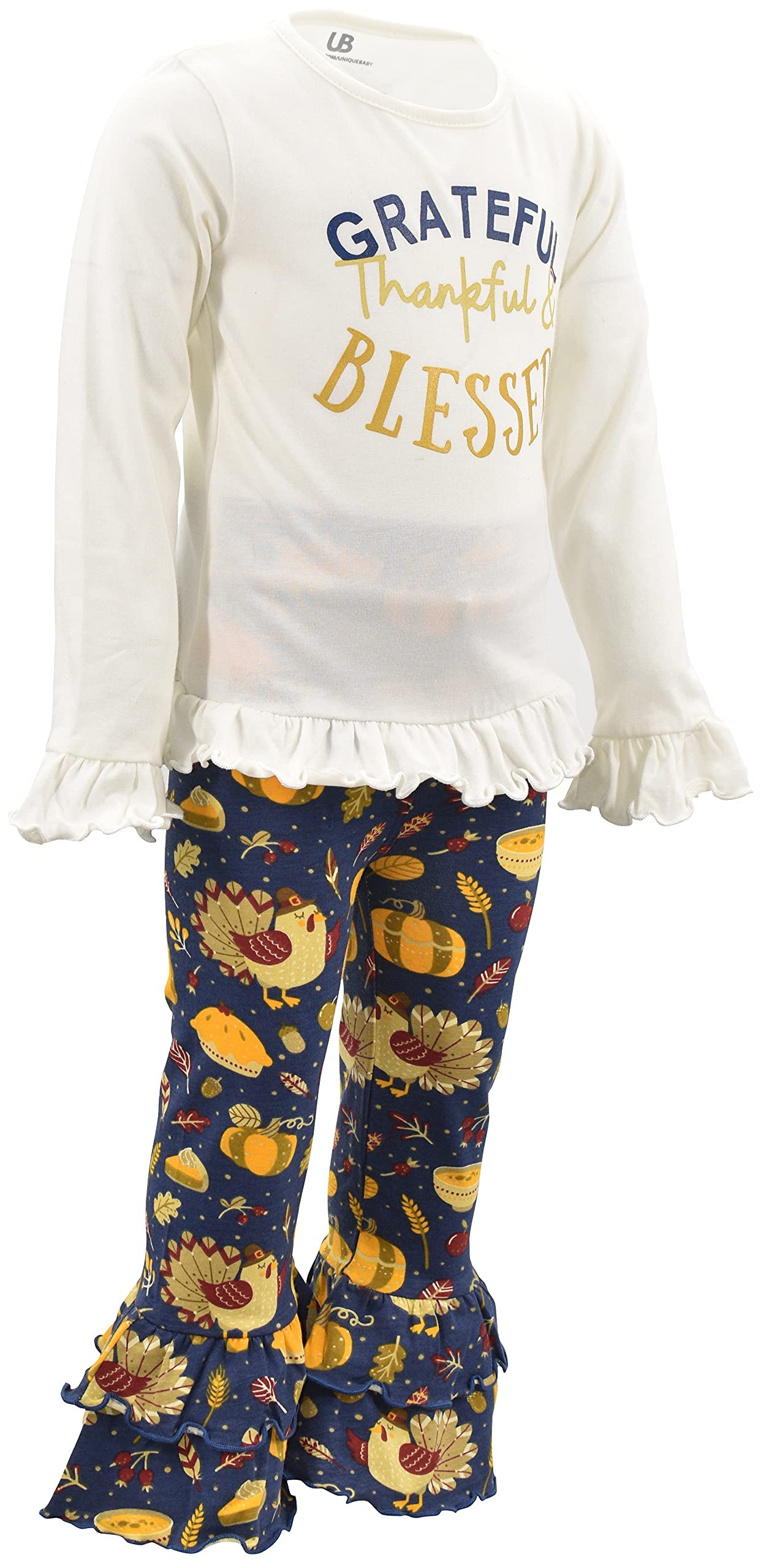 Girls 2-Piece Outfit - Ruffle Leggings & Long Sleeve Shirt for Toddler Playtime