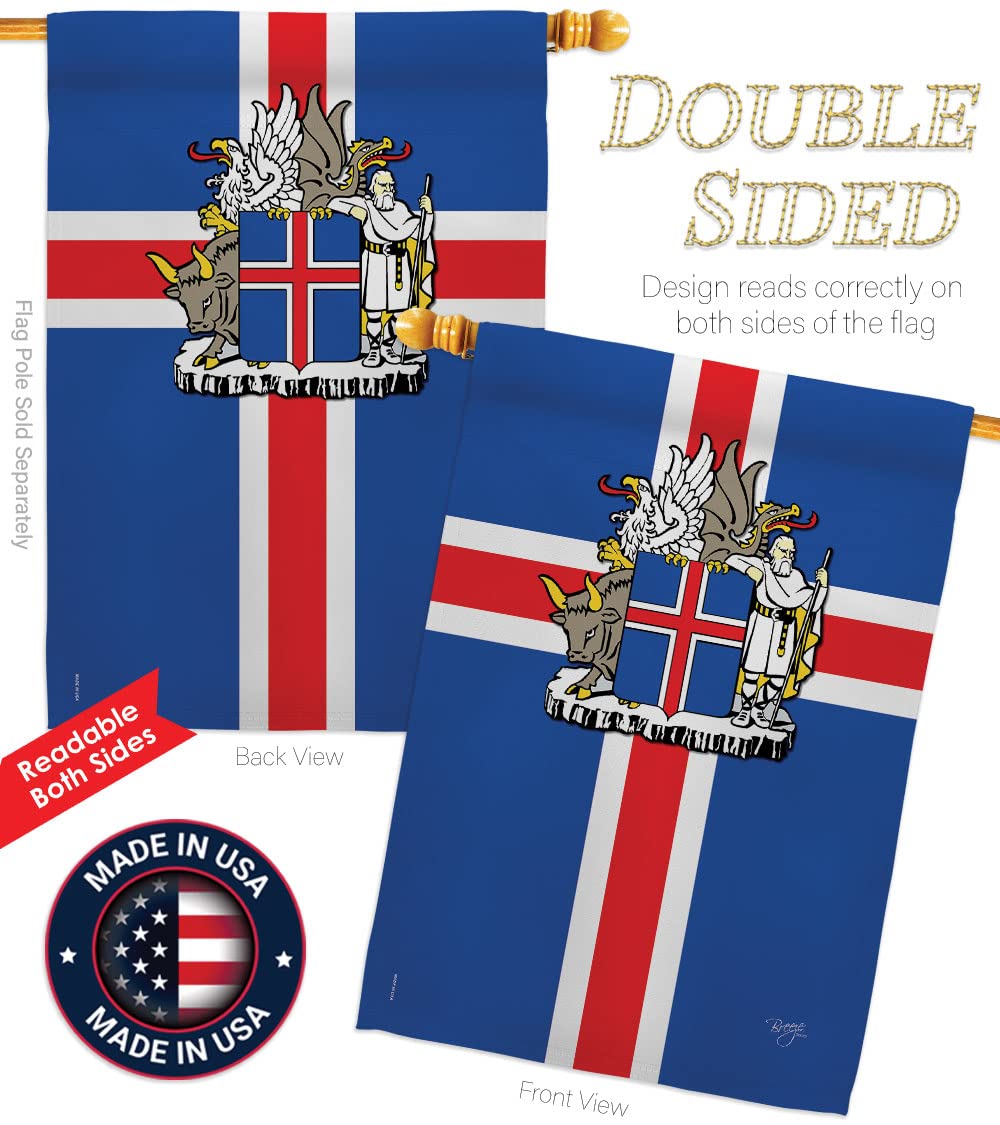 Iceland Nationality House Flag Set 28x40