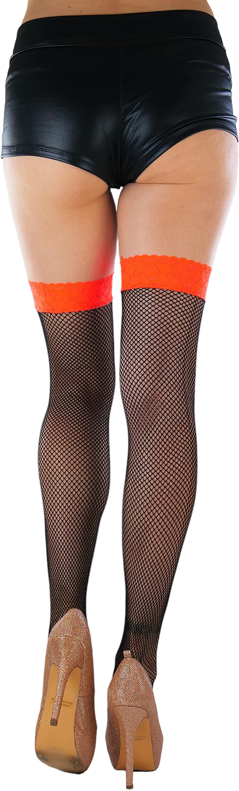 Stylish Women's Fishnet Thigh High Stockings - Bright & Vibrant Fashion Hosiery for Parties, Cosplay & Night Out