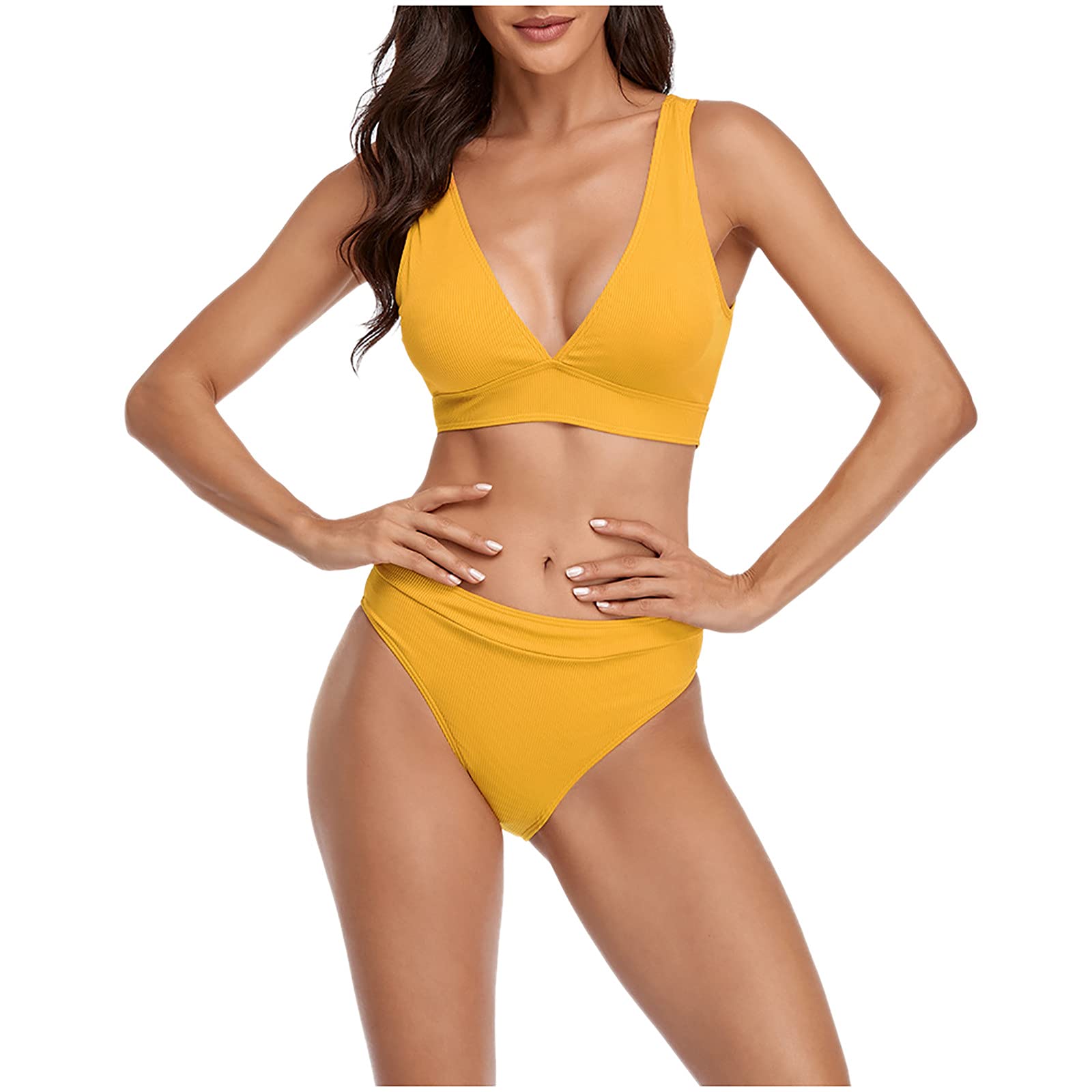 Kuluzego Women's Sexy Triangle Tankini Two-Piece Swimsuit - 2022 Fashion Beach Bathing Suit for Summer Vacation & Pool Party | High Waist Bikini Set with Adjustable Straps