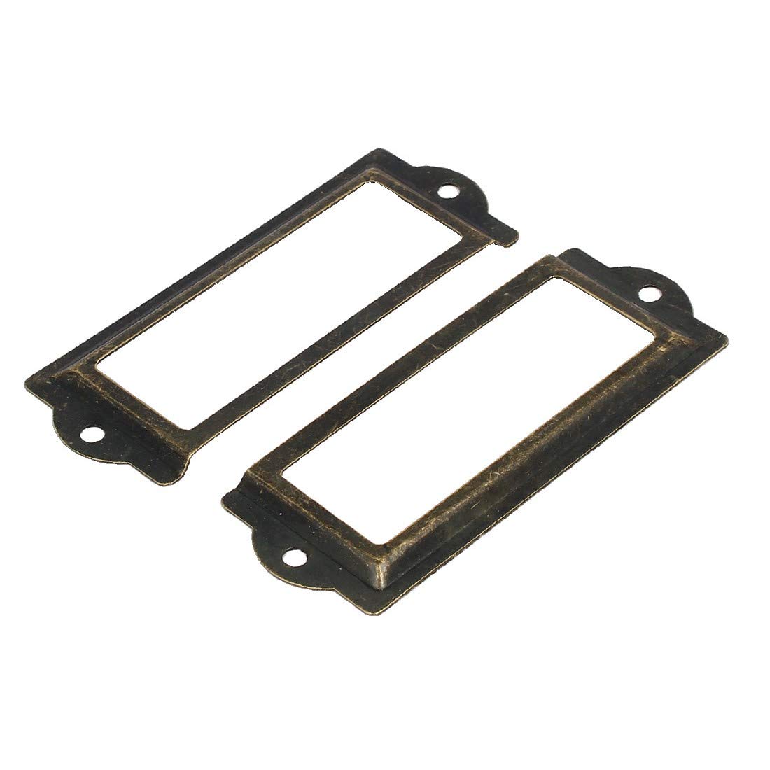 Premium Bronze Tone Iron Tag Label Frame - 83mm x 31mm (50pcs) - Durable Office & Pharmacy Drawer Organizer for Efficient Storage & Labeling