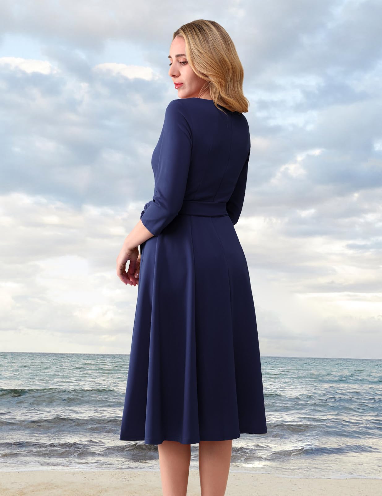 Vintage Cocktail Dresses for Women 2025 | 3/4 Sleeve Formal Church Dress | Wedding Guest & Spring Party Attire | DRESSTELLS