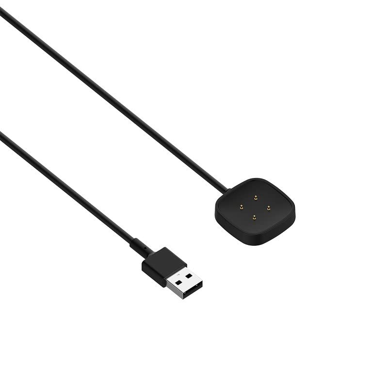1M USB Magnetic Charging Cable Dock for Fitbit Versa 3/4, Sense/Sense 2 Smartwatch - Replacement Charger with Fast Charging | Perfect for Home, Office & Travel Use