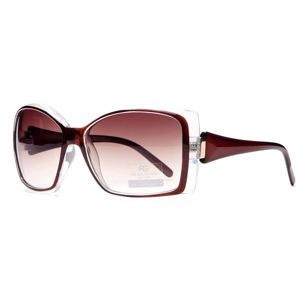 Dasein Oversized Sunglasses for Women - Fashion Designer Summer Shades with UV Protection (U026 Brown) - Perfect for Beach, Driving & Outdoor Activities