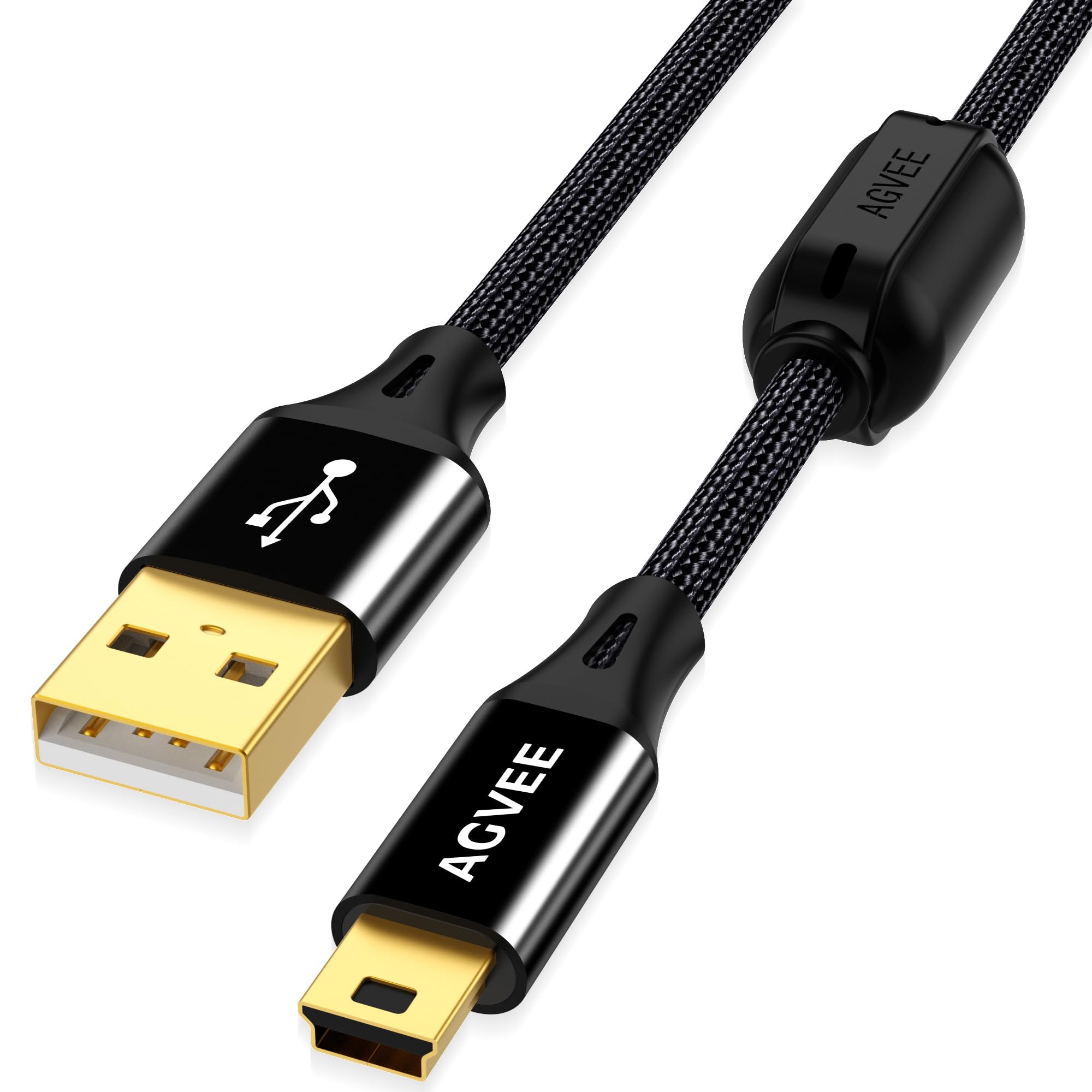 AGVEE 2 Pack 3.3ft USB Camera Cable with Magnetic Ring - IFC-400PCU Data Transfer & AV Out Cord for Canon EOS Rebel T1i to T7i, PowerShot DSLR & Vixia Camcorders - Perfect for Studio Photography & Video Recording (Black)