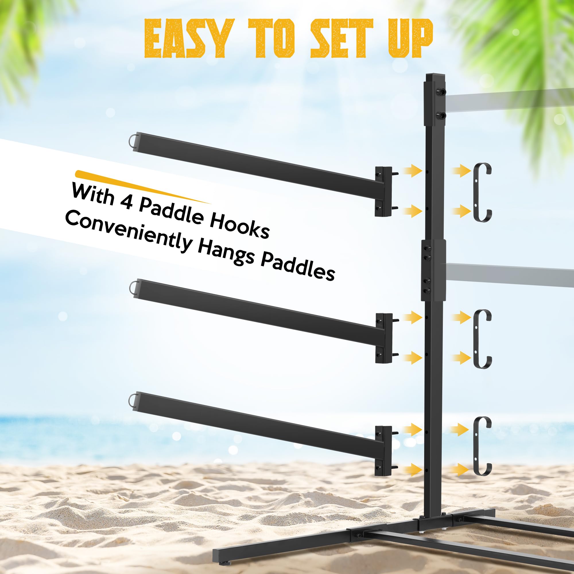 Heavy Duty Freestanding Kayak Storage Rack - Indoor/Outdoor Kayak Stand for Kayaks, SUPs, Canoe & Paddleboard - Perfect for Garage, Backyard, Dock & Beach Storage