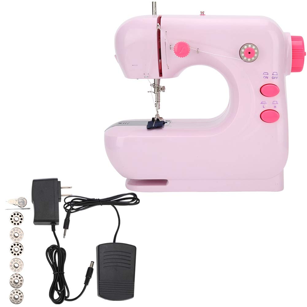 Mini Portable Table Sewing Machine - Overlock & Multifunctional Embroidery Tool with Pedal, 100-240V, Includes Wire Threader & Coil - Perfect for Home Tailoring, DIY Crafts & Quick Clothing Repairs (US)