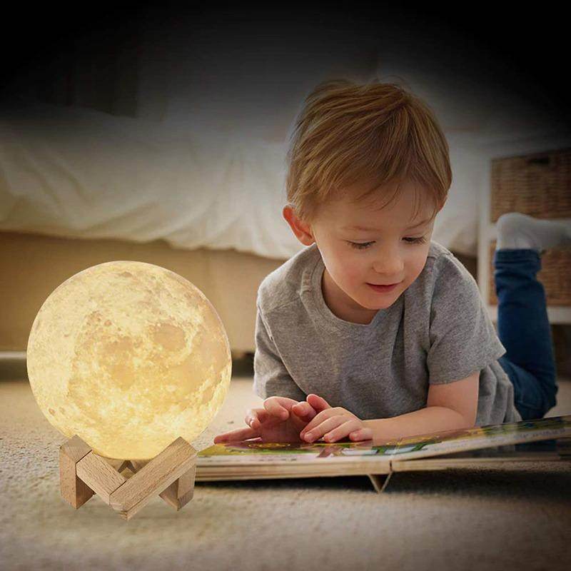 3D Moon Lamp with Remote Control - Realistic Lunar Night Light for Bedroom, Nursery, Gift | Perfect for Relaxation, Meditation & Home Decor