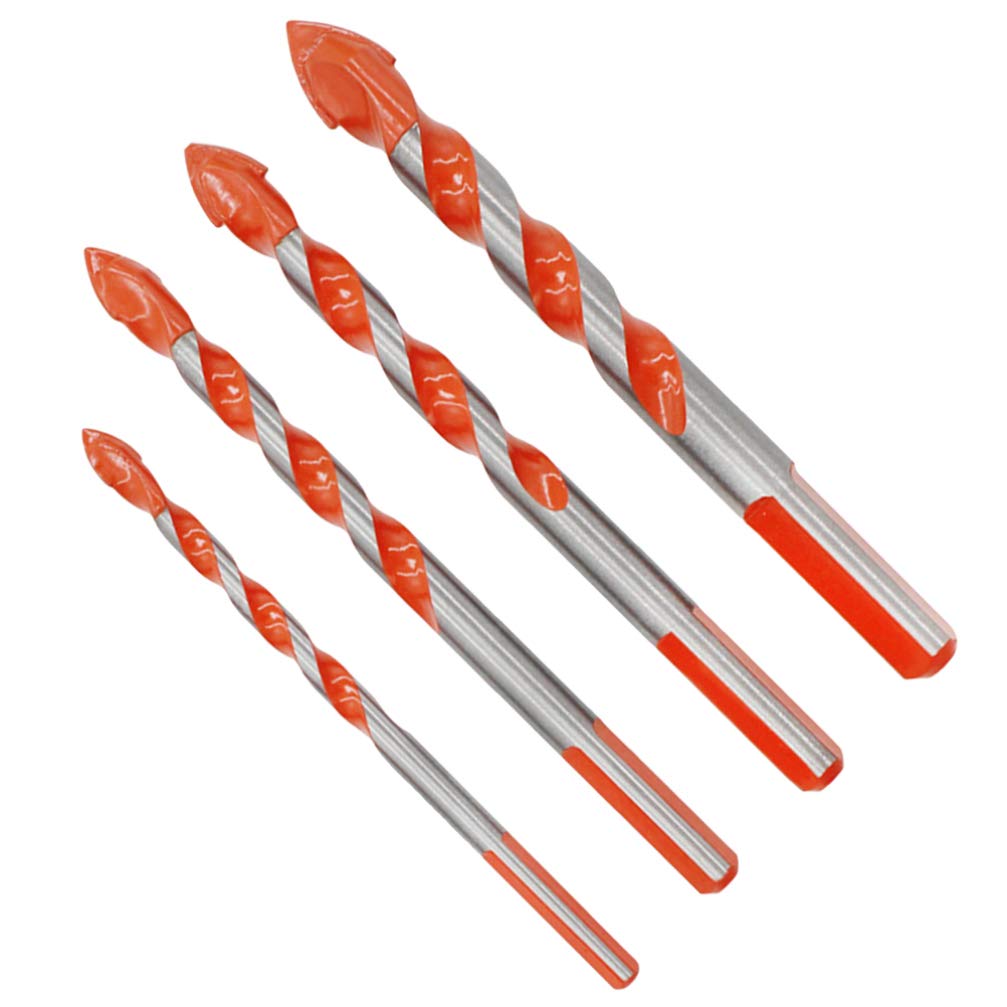 UKCOCO 4-Piece Ceramic Tile Drill Bit Set - Hex Head, Wrench Compatible, Metric System for Porcelain & Ceramic Tiles - Perfect for Bathroom Renovation, Kitchen Backsplash & DIY Home Projects