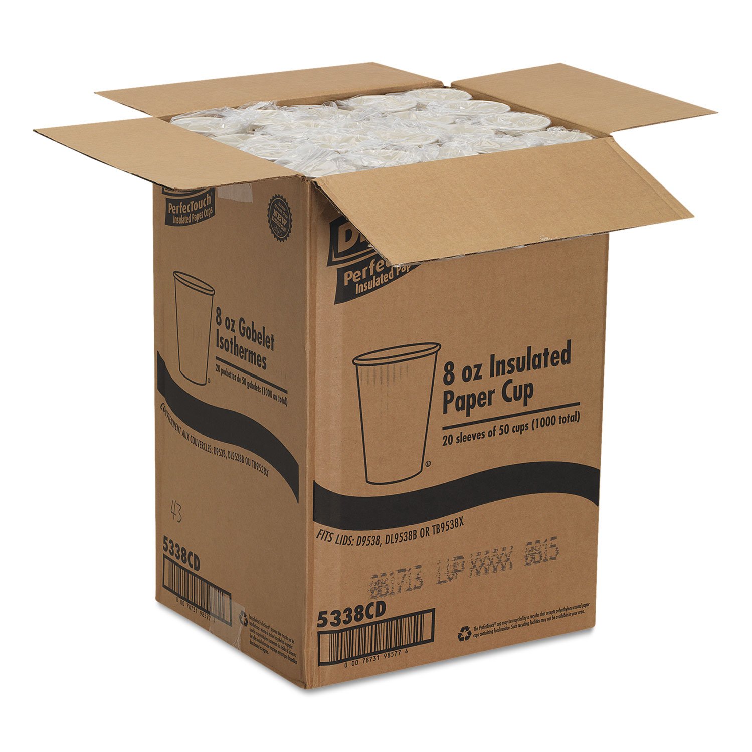 Dixie 5338CD 8oz Paper Hot Cups - Coffee Dreams Design, 1000 Count Bulk Pack - Perfect for Coffee Shops, Offices, and Catering Events