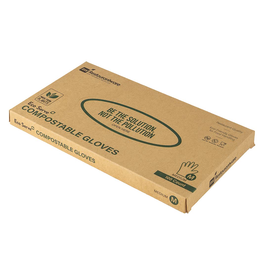 Eco-Friendly Compostable Gloves for Restaurants & Catering - Small Disposable Gloves for Food Service, Handling & Hygiene - Perfect for Chefs, Bakers & Caterers