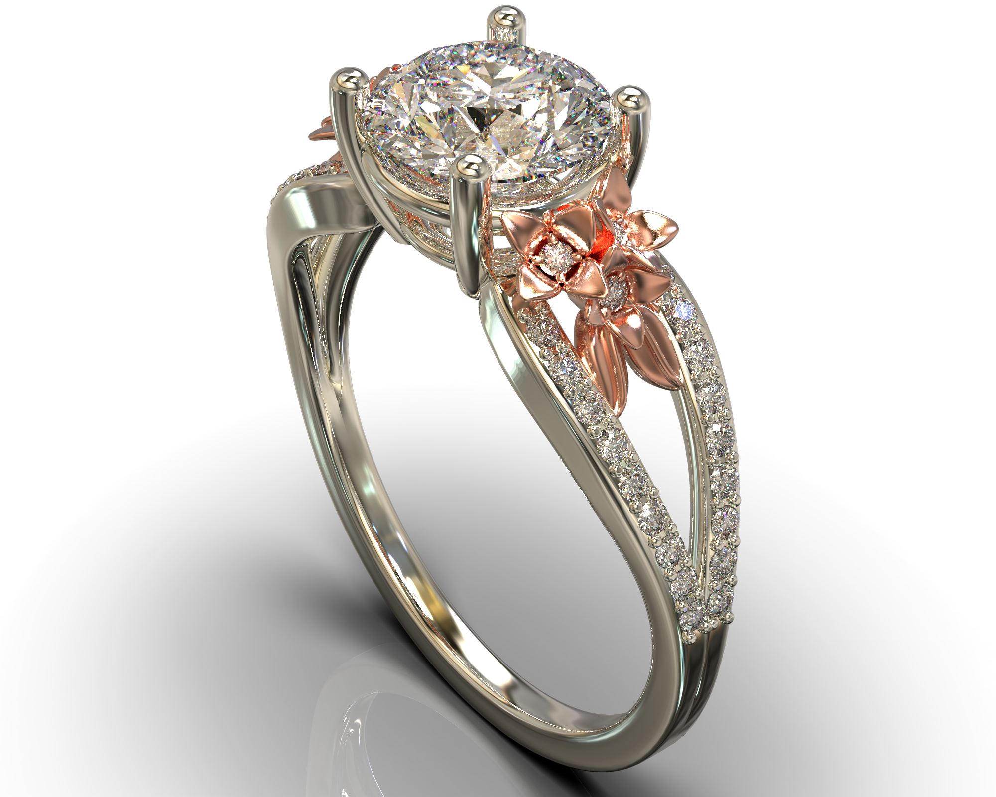 Exquisite Blooming White Gold Engagement Ring for Women - Elegant Floral Wedding Band, Perfect for Proposals, Anniversaries & Romantic Occasions