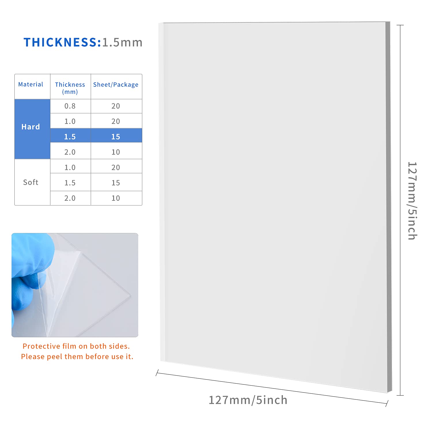 Professional Dental Thermoforming Sheets for Vacuum Forming & Splints - High-Quality Plastic for Dental Appliances, Mouthguards, and Orthodontic Devices